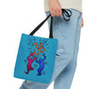 Image of Pop Art Yogi Tote Bag (turquise)