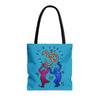 Image of Pop Art Yogi Tote Bag (turquise)