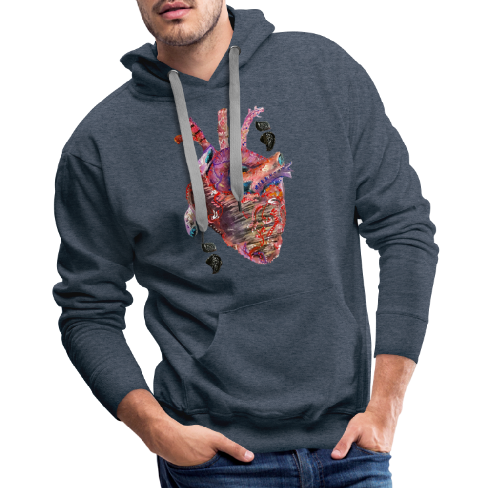 Heart Beat Men's Hoodie - heather denim