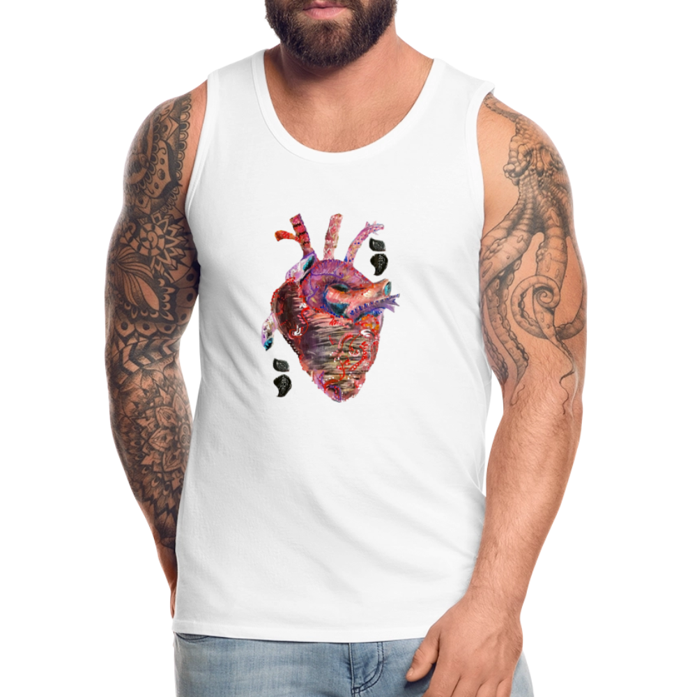 Men’s Heart beat Tank - white
