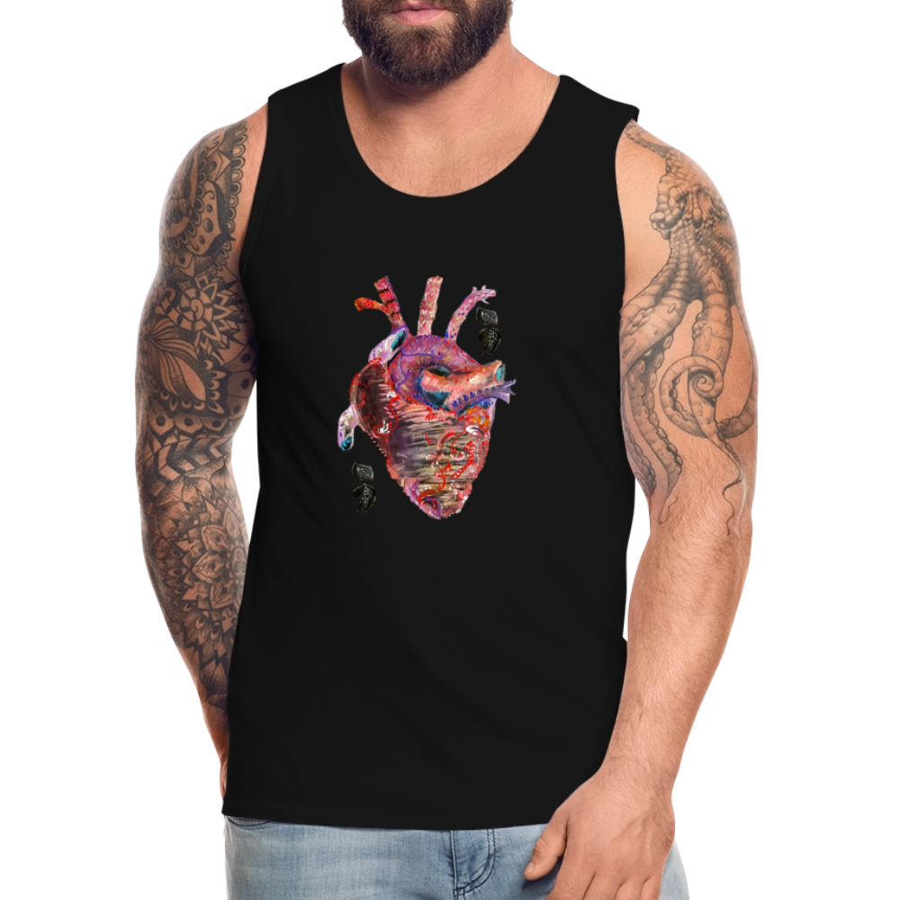 Men’s Heart beat Tank - black