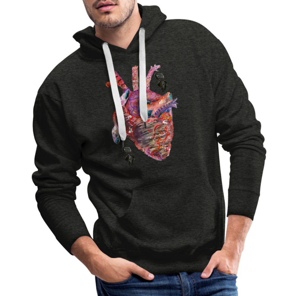 Heart Beat Men's Hoodie - charcoal grey