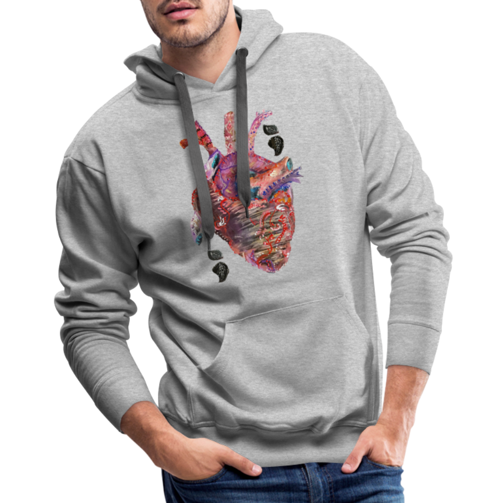 Heart Beat Men's Hoodie - heather grey