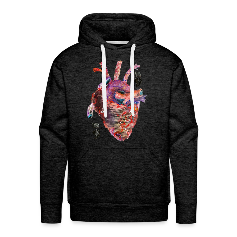 Heart Beat Men's Hoodie - charcoal grey
