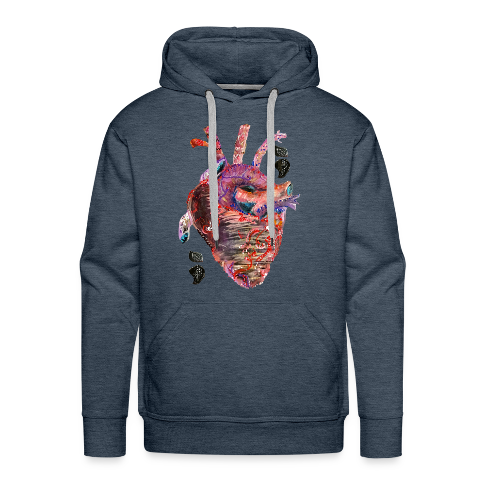 Heart Beat Men's Hoodie - heather denim