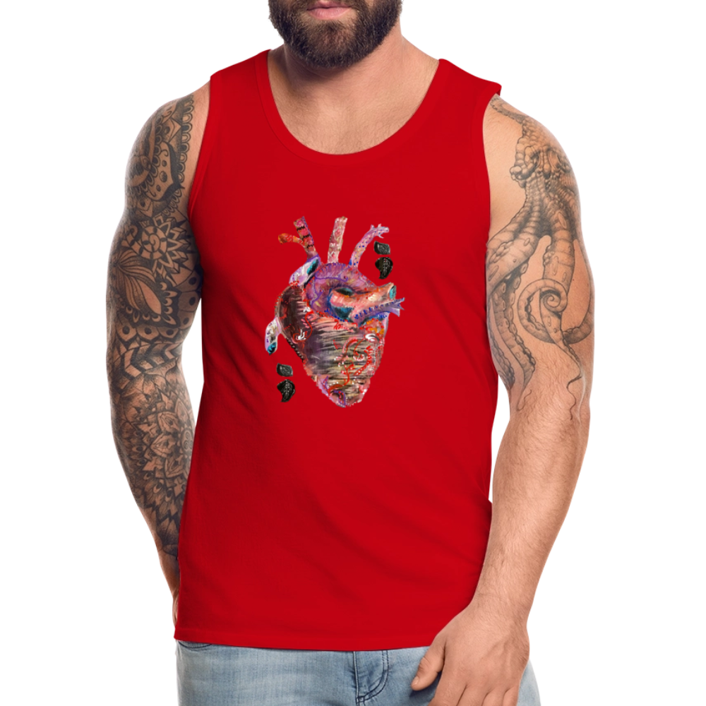 Men’s Heart beat Tank - red