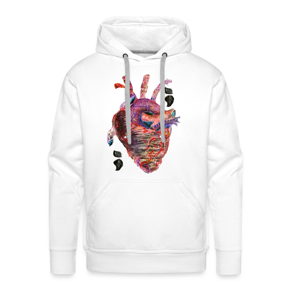 Heart Beat Men's Hoodie - white