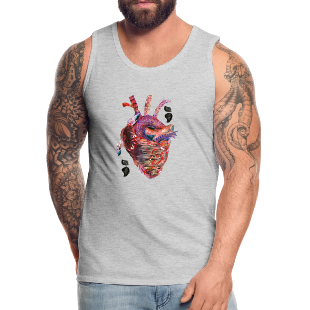 Men’s Heart beat Tank - heather gray