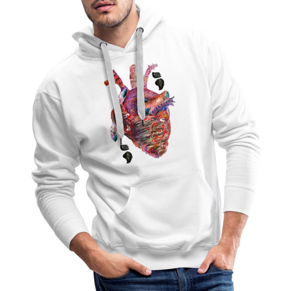 Heart Beat Men's Hoodie - white