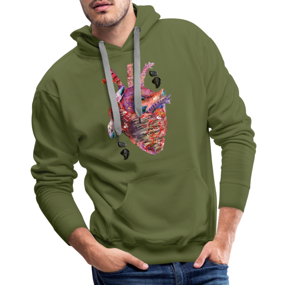 Heart Beat Men's Hoodie - olive green