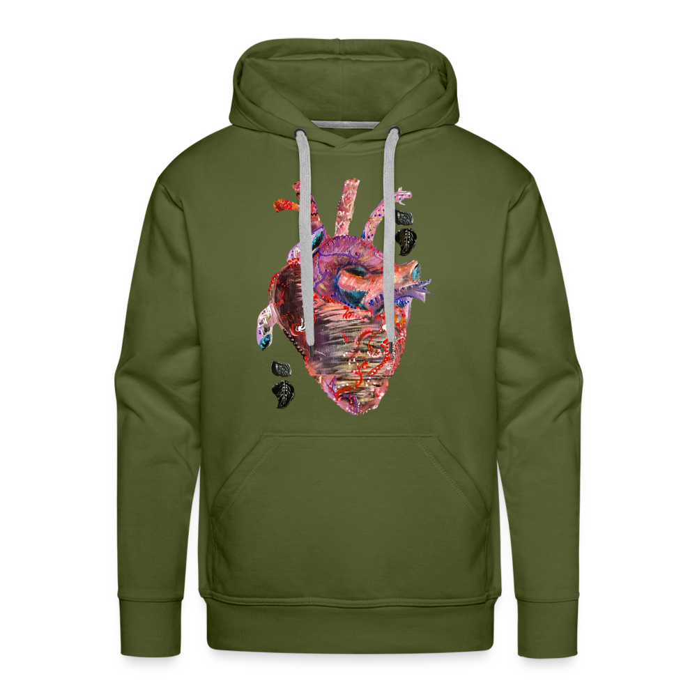 Heart Beat Men's Hoodie - olive green