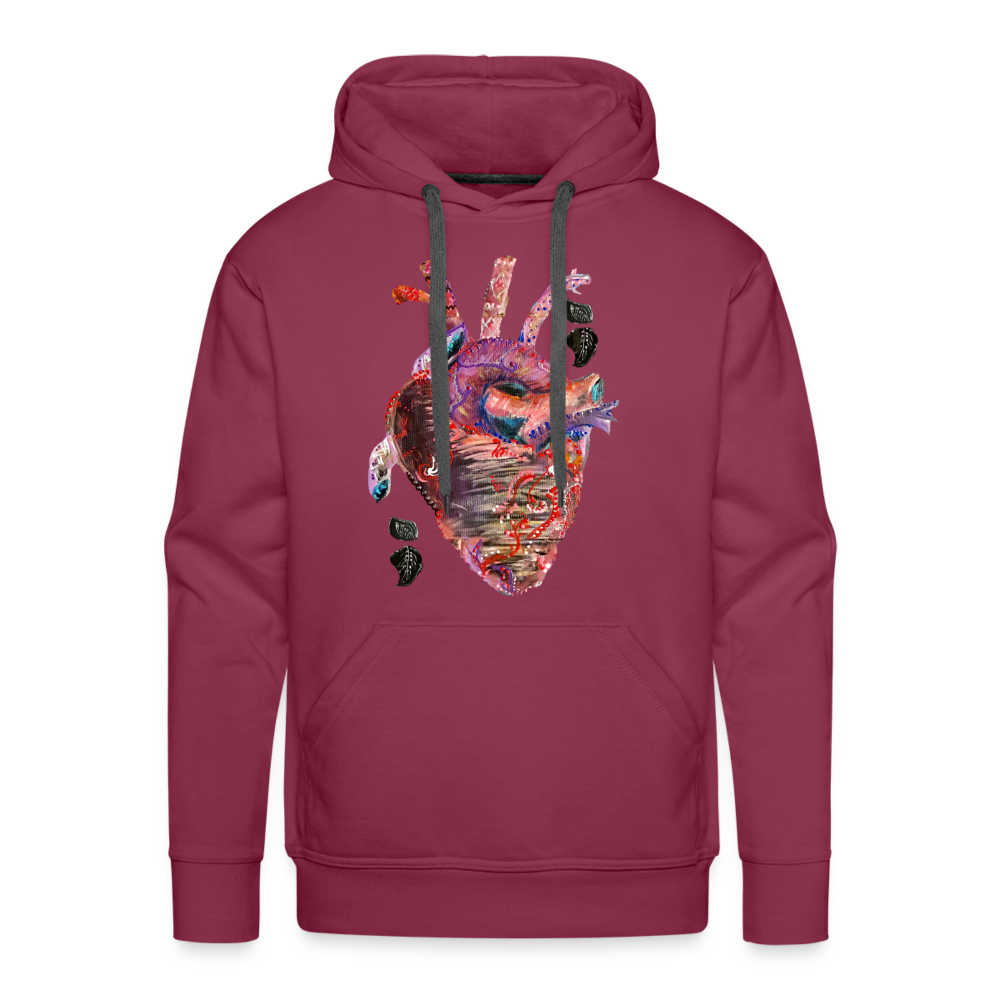 Heart Beat Men's Hoodie - burgundy