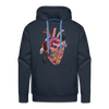 Image of Heart Beat Men's Hoodie - navy