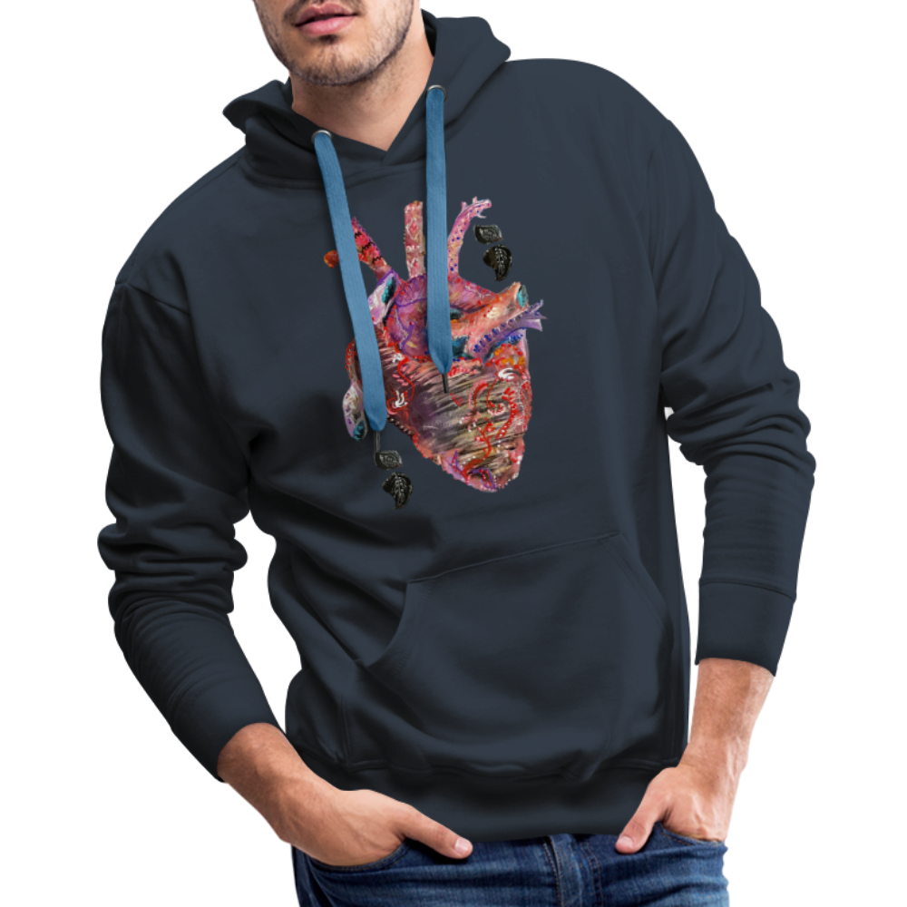 Heart Beat Men's Hoodie - navy