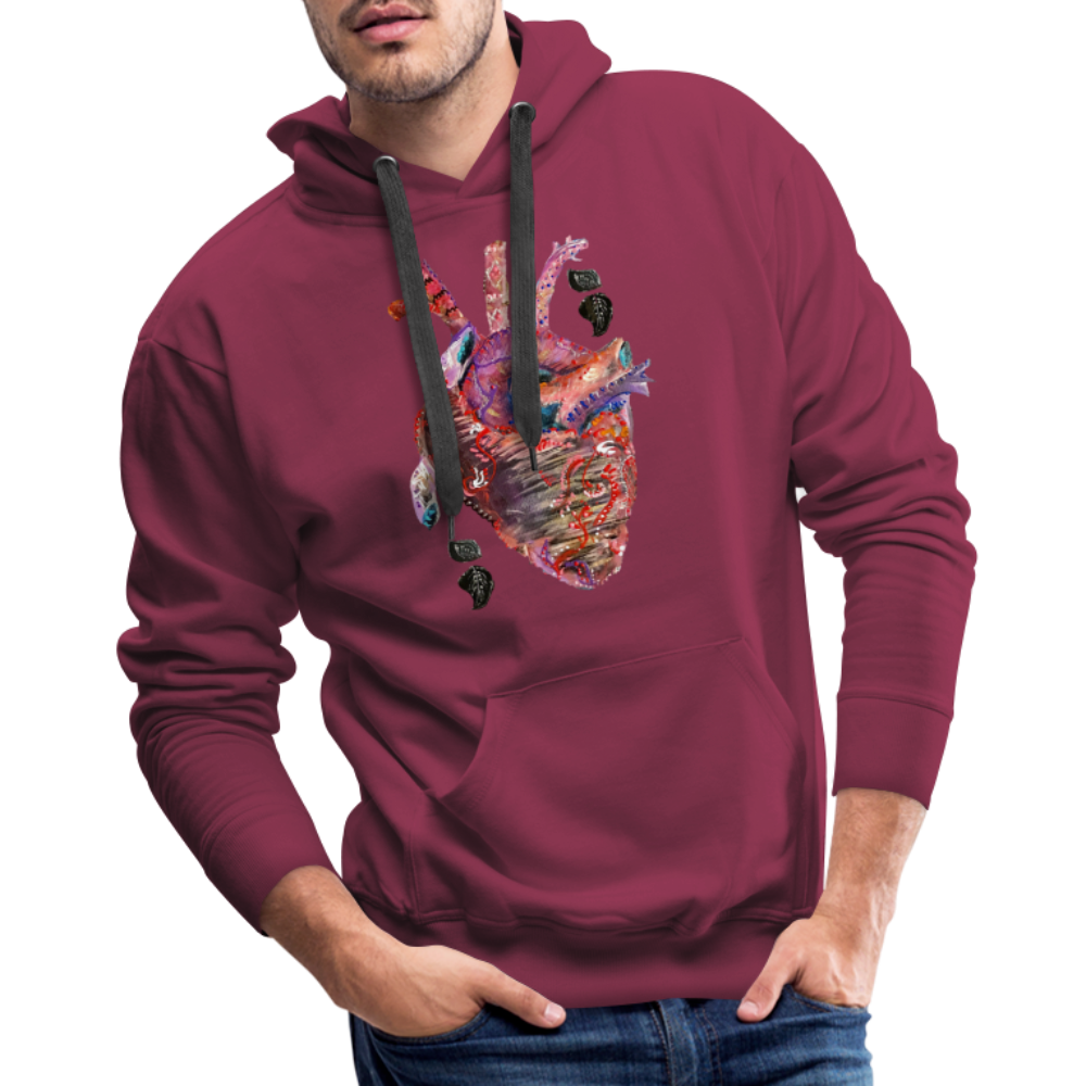 Heart Beat Men's Hoodie - burgundy