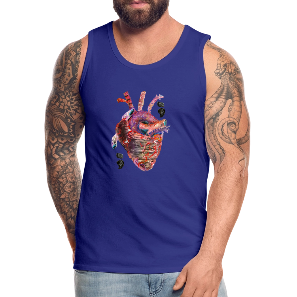 Men’s Heart beat Tank - royal blue