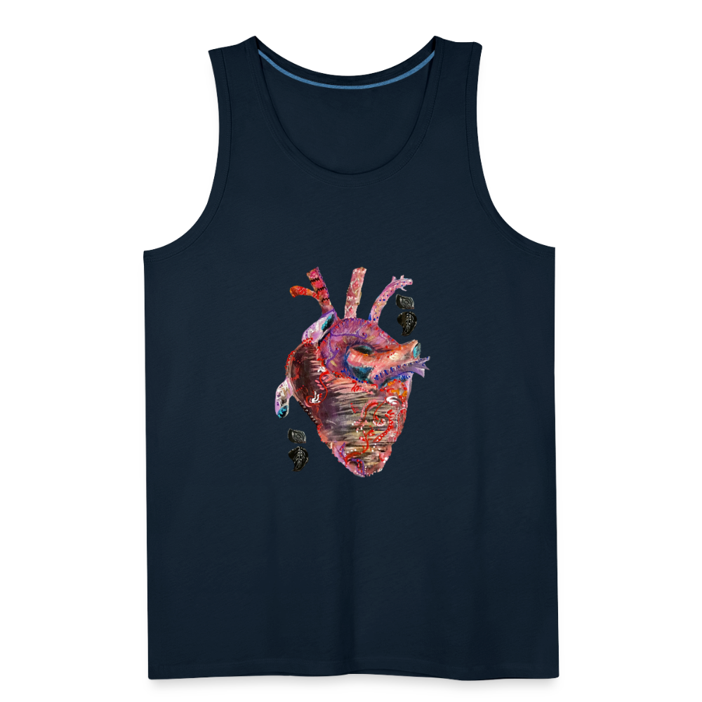 Men’s Heart beat Tank - deep navy