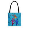 Image of Pop Art Yogi Tote Bag (turquise)