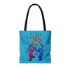 Image of Pop Art Yogi Tote Bag (turquise)