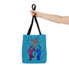 Image of Pop Art Yogi Tote Bag (turquise)