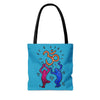 Image of Pop Art Yogi Tote Bag (turquise)