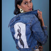 Image of Hand-painted Bharatanatyam Dancer Women's Jean Jacket