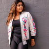 Image of Holi Dancer Bomber Jacket (White)