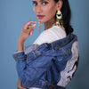 Image of Hand-painted Bharatanatyam Dancer Women's Jean Jacket