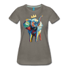 Image of Elephant x Crown Women's T-shirt - asphalt gray