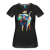 Image of Elephant x Crown Women's T-shirt - charcoal gray