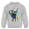 Image of Elephant X Crown Kids Sweatshirt - heather gray