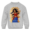 Image of Desi Wonder Woman Kids' Sweatshirt - heather gray