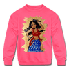 Image of Desi Wonder Woman Kids' Sweatshirt - neon pink