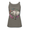 Image of Women's Elephant Color Mandala Tank - asphalt gray