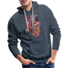 Image of Heart Beat Men's Hoodie - heather denim