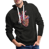 Image of Heart Beat Men's Hoodie - charcoal grey