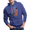 Image of Heart Beat Men's Hoodie - royal blue