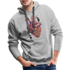 Image of Heart Beat Men's Hoodie - heather grey