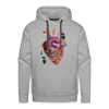 Image of Heart Beat Men's Hoodie - heather grey