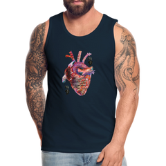 Men’s Heart beat Tank - deep navy