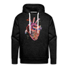 Image of Heart Beat Men's Hoodie - charcoal grey