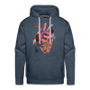 Image of Heart Beat Men's Hoodie - heather denim