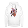 Image of Heart Beat Men's Hoodie - white