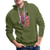 Image of Heart Beat Men's Hoodie - olive green