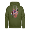 Image of Heart Beat Men's Hoodie - olive green