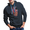 Image of Heart Beat Men's Hoodie - navy