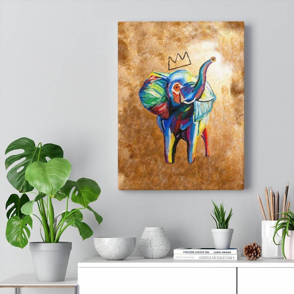 Elephant X Crown Canvas Print