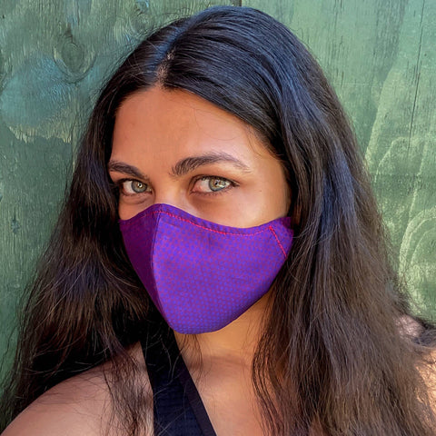 Two-toned Purple Fitted Face Mask