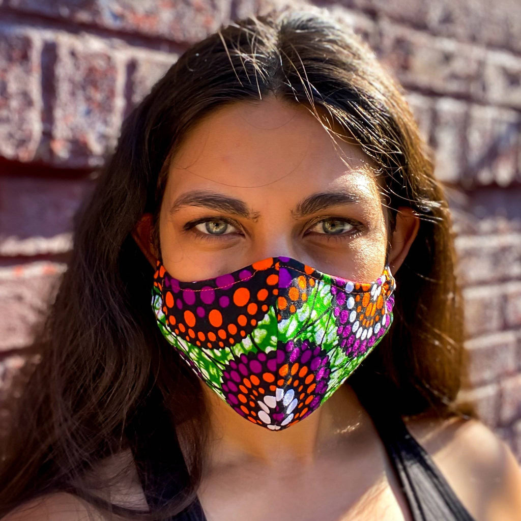 African Print Fitted Face Mask