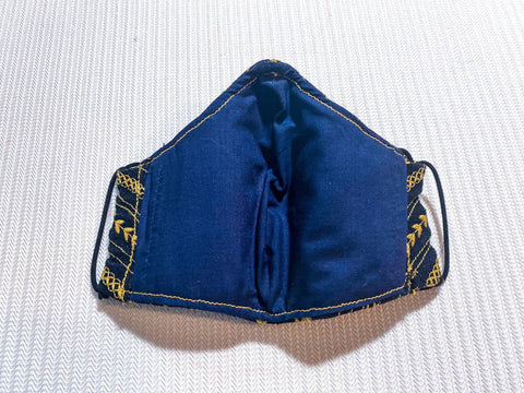 Hand Embroidered Denim Face Mask